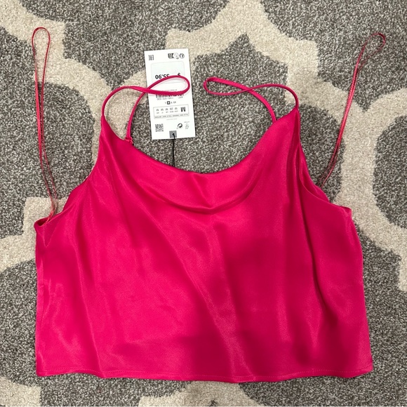 Zara cropped top hot pink - Picture 1 of 4